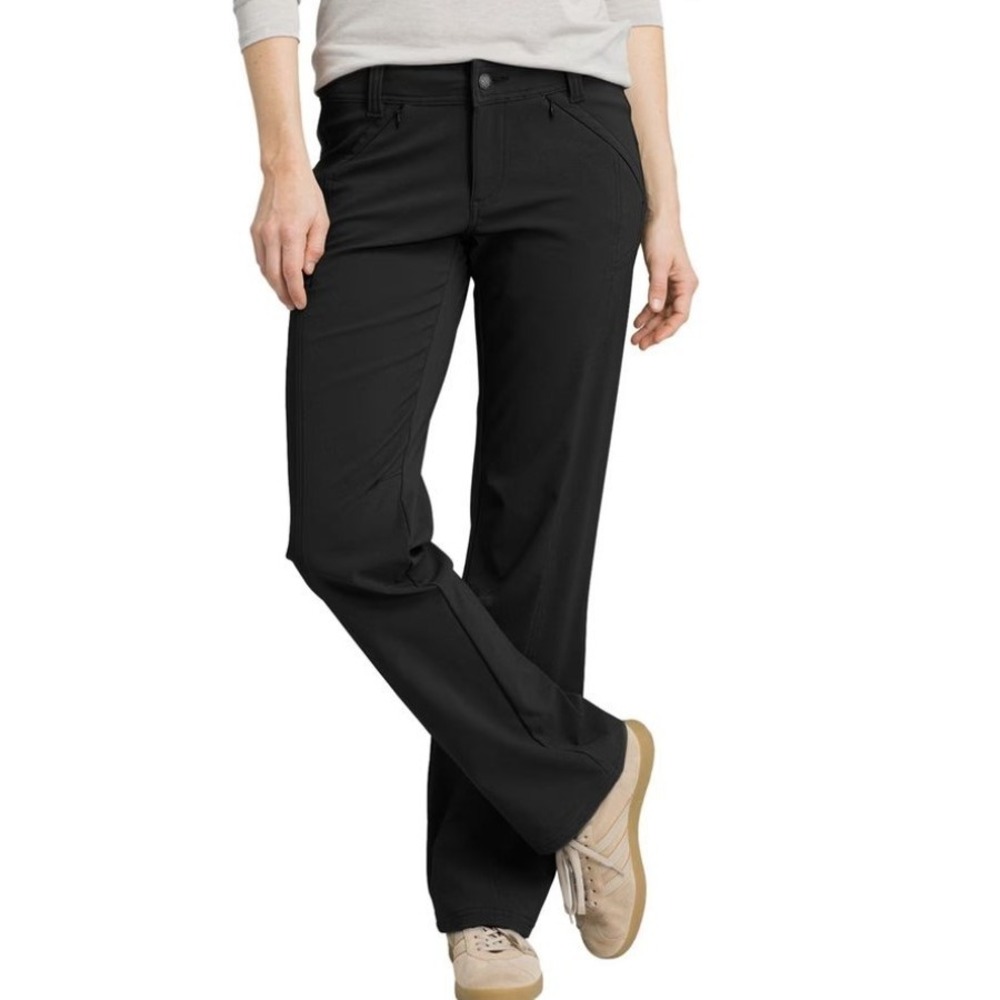 prAna Winter Hallena Pants Women's 12 Black Articulated Knee Mid Rise Hike Climb